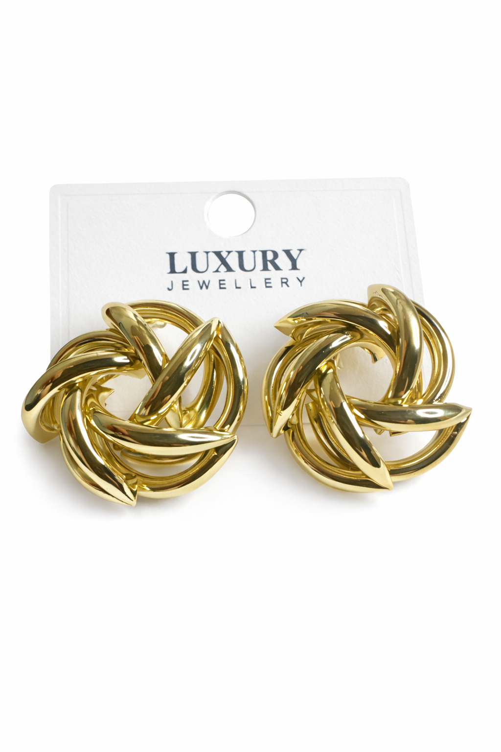 Gold Renk Pirinç Keskin Sarmal Model Kadın Küpe