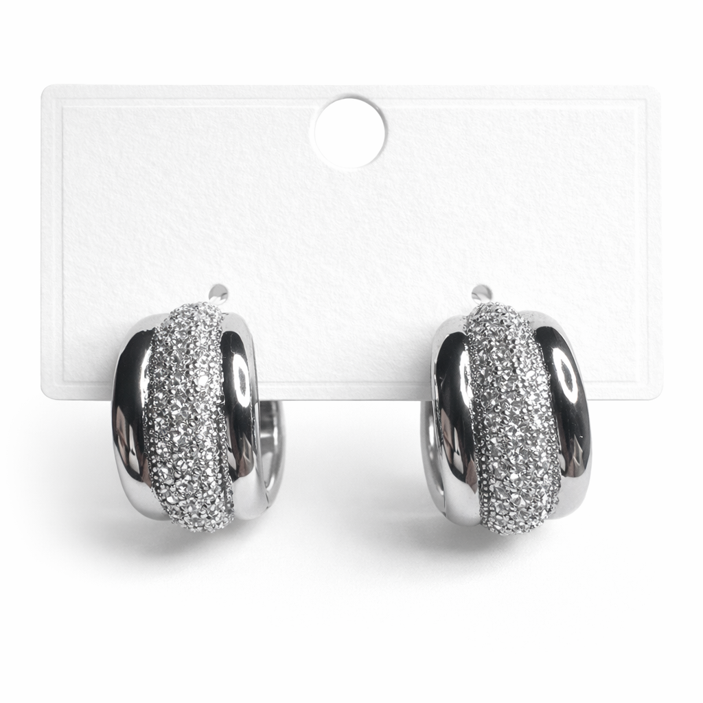 Silver Zirkon Taş Detaylı Küpe