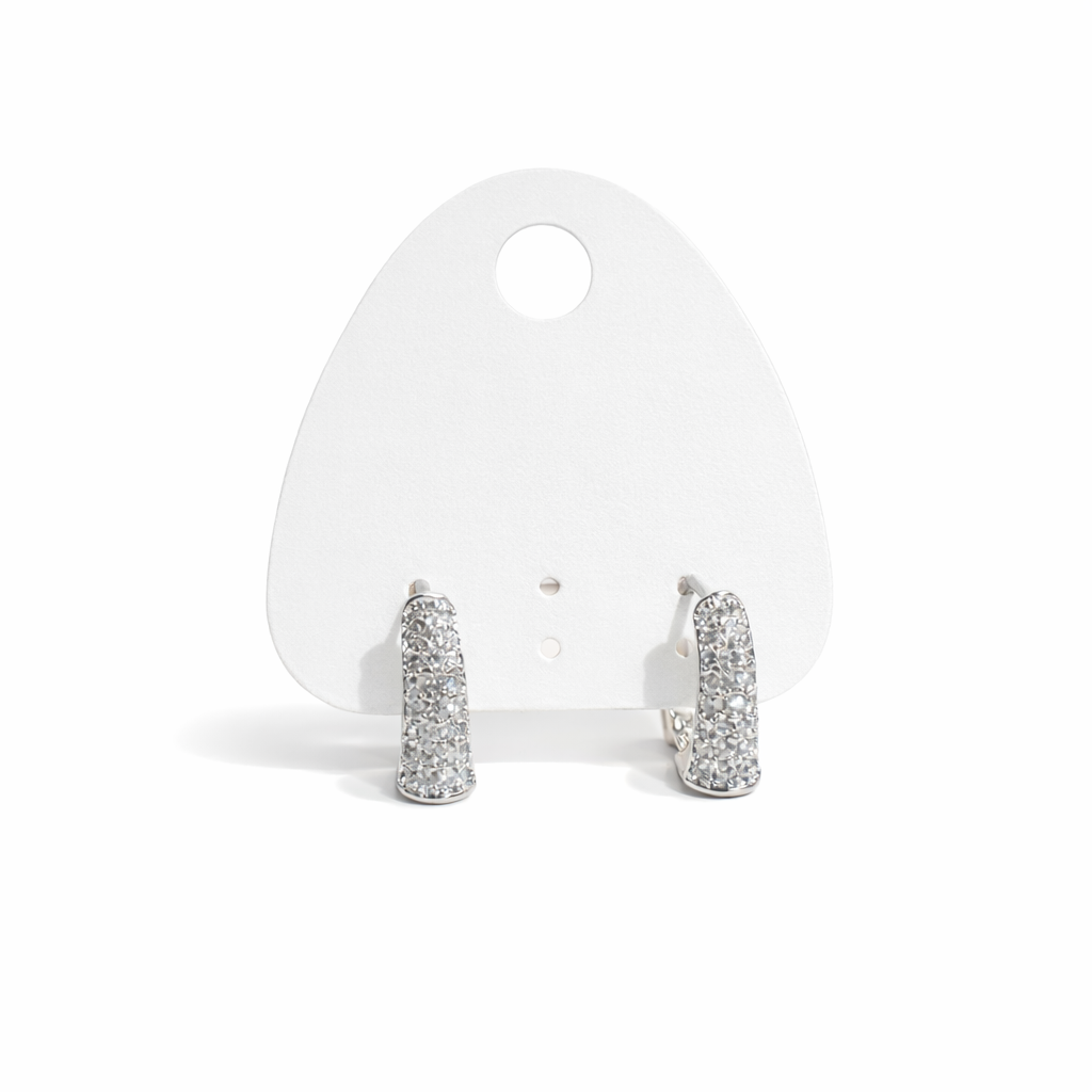 Silver Zirkon Taş Kaplamalı Küpe