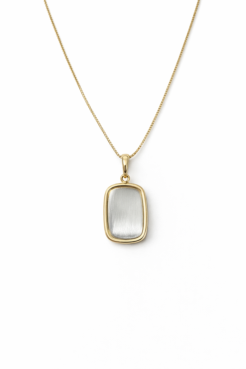 Dolgulu Silver Plaka Gold Kolye